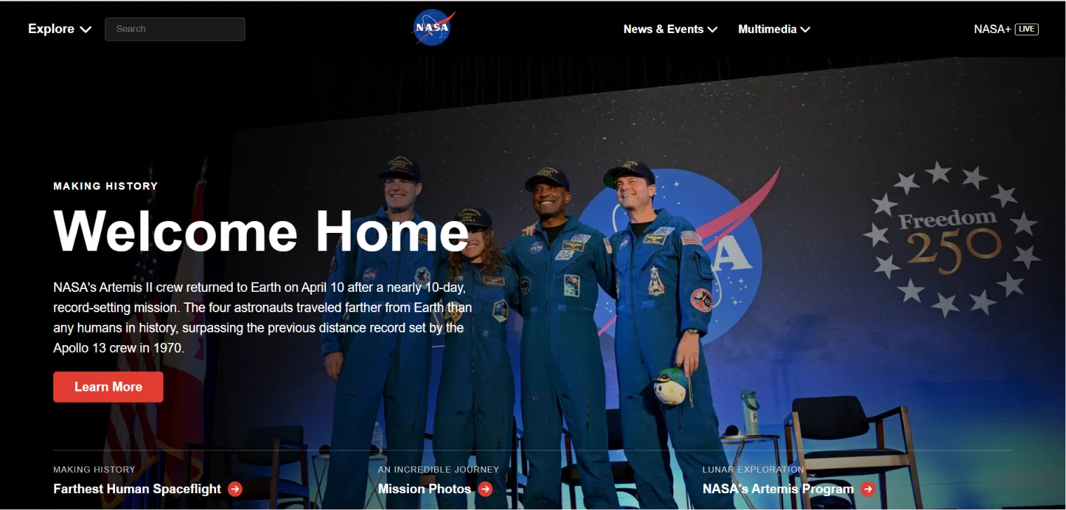 NASA Homepage Clone preview