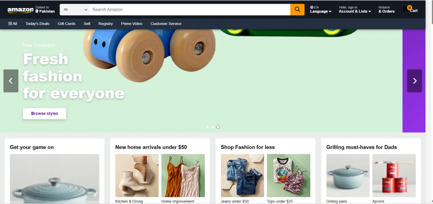 Amazon Homepage Clone preview